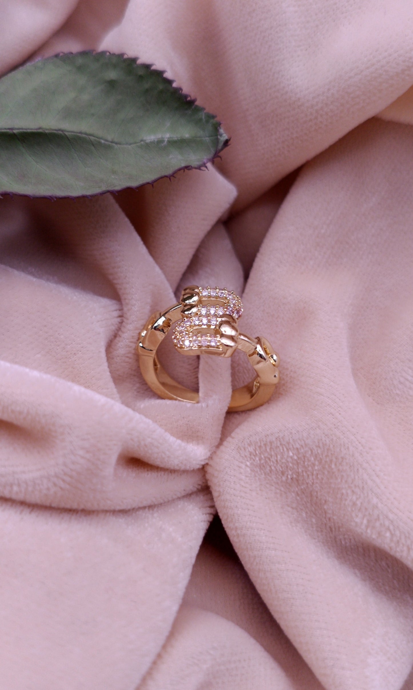 Anti Tarnish_Gold Plated Adjustable Alphabet Ring