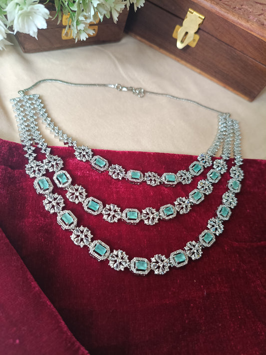 American Diamond Layered Necklace Set