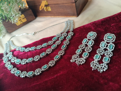 American Diamond Layered Necklace Set