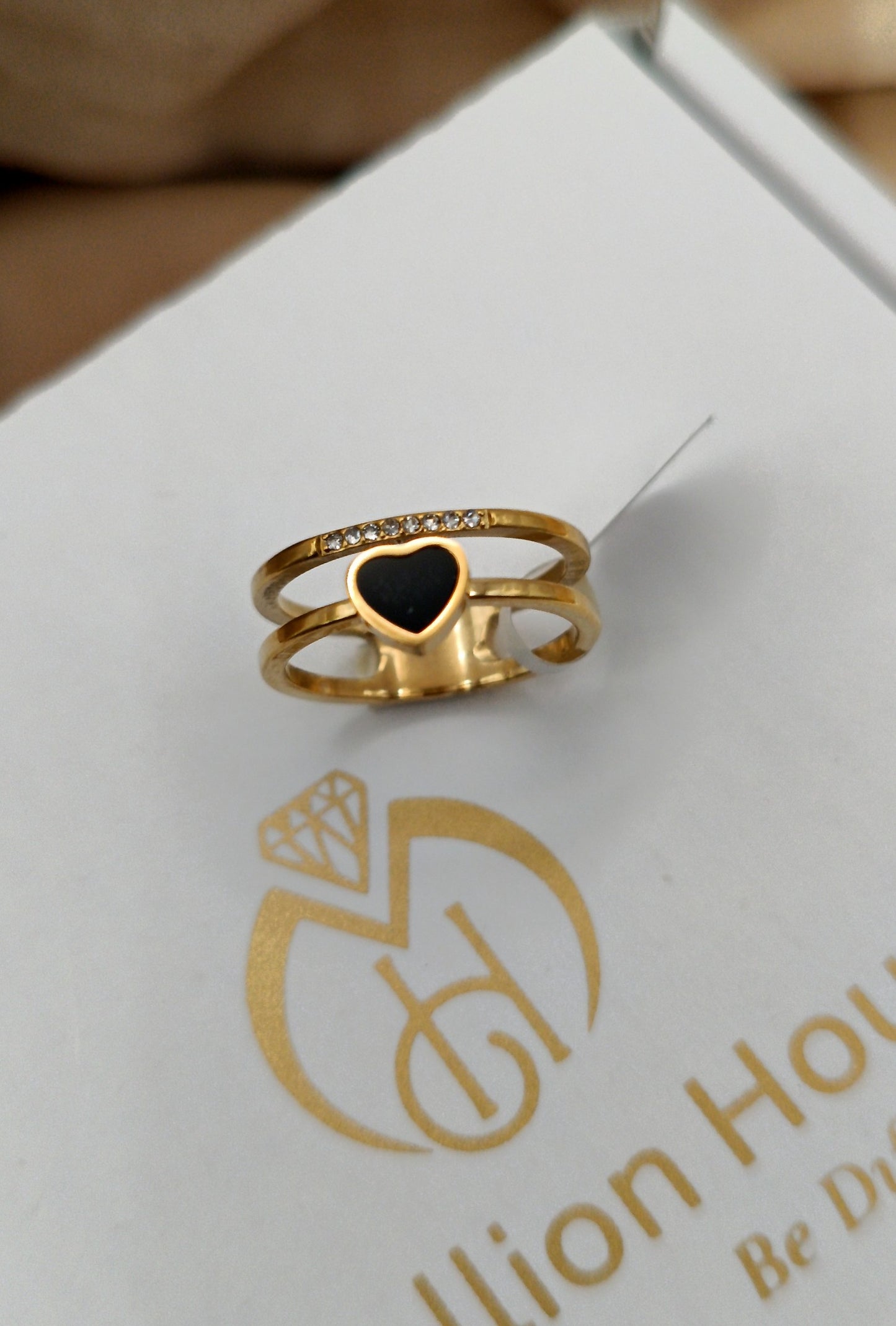 Anti Tarnish_Gold Plated Heart Shape Ring