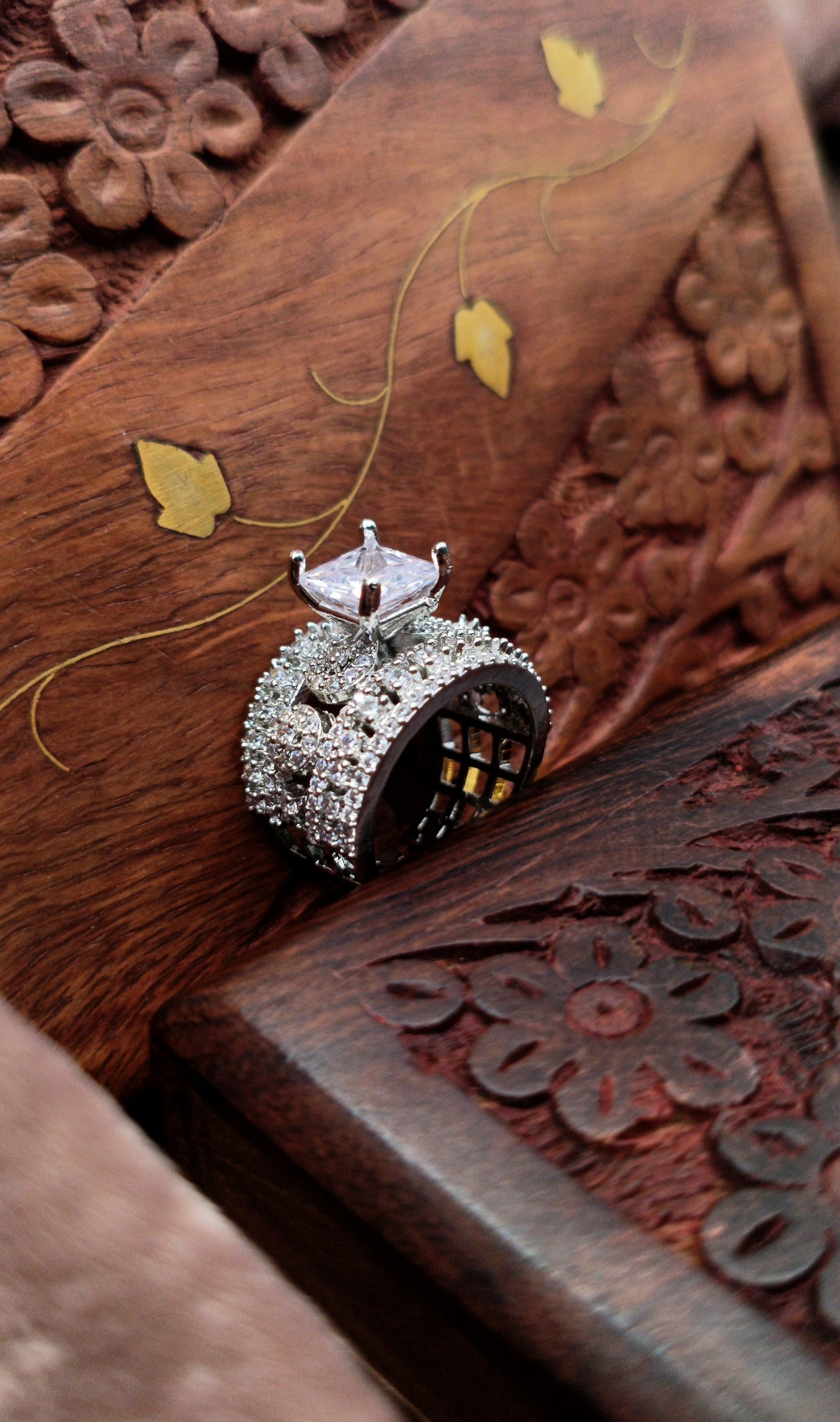 Silver Plated_American Diamond Cocktail Ring
