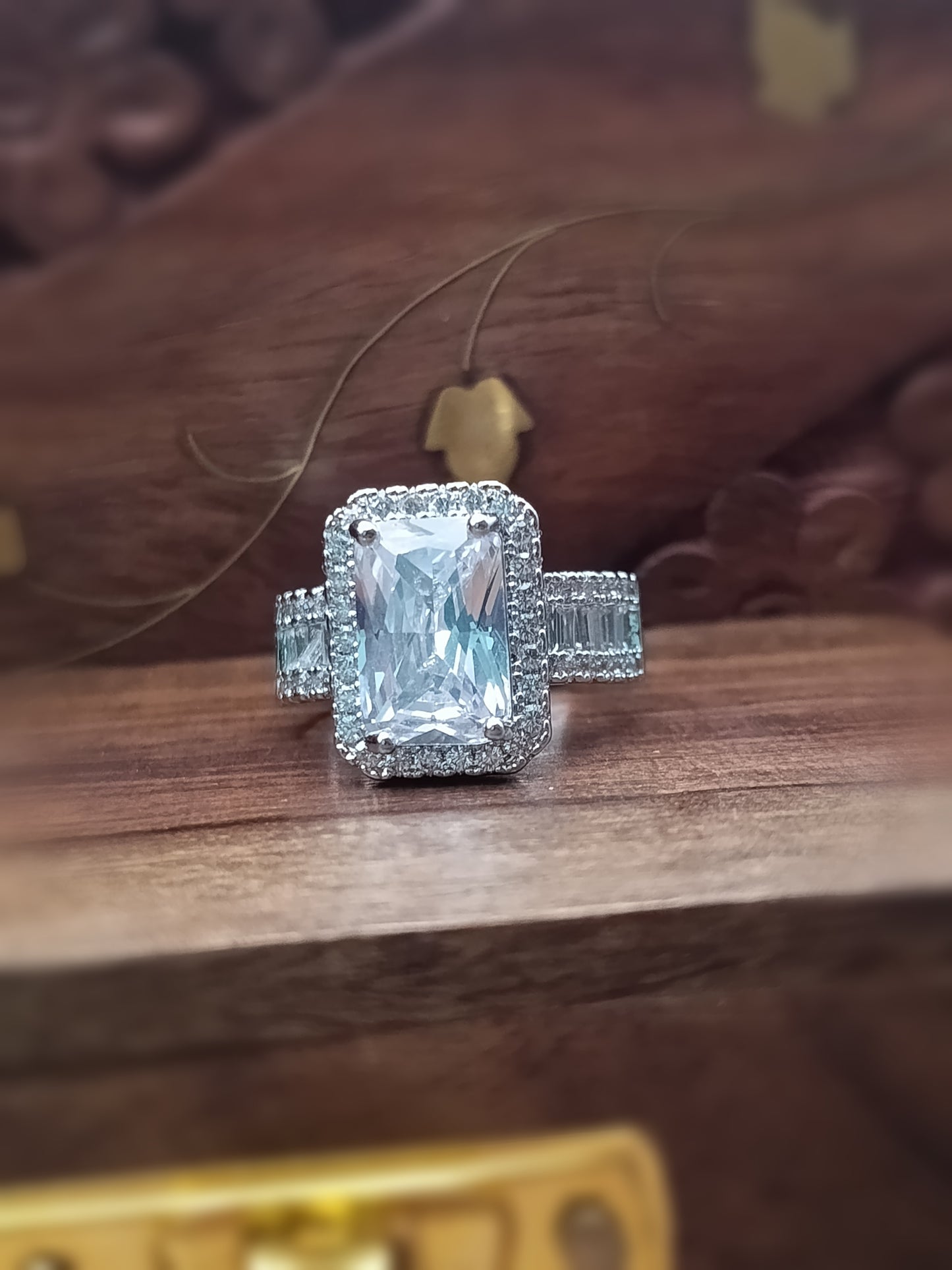 Silver Plated_American Diamond Cocktail Ring