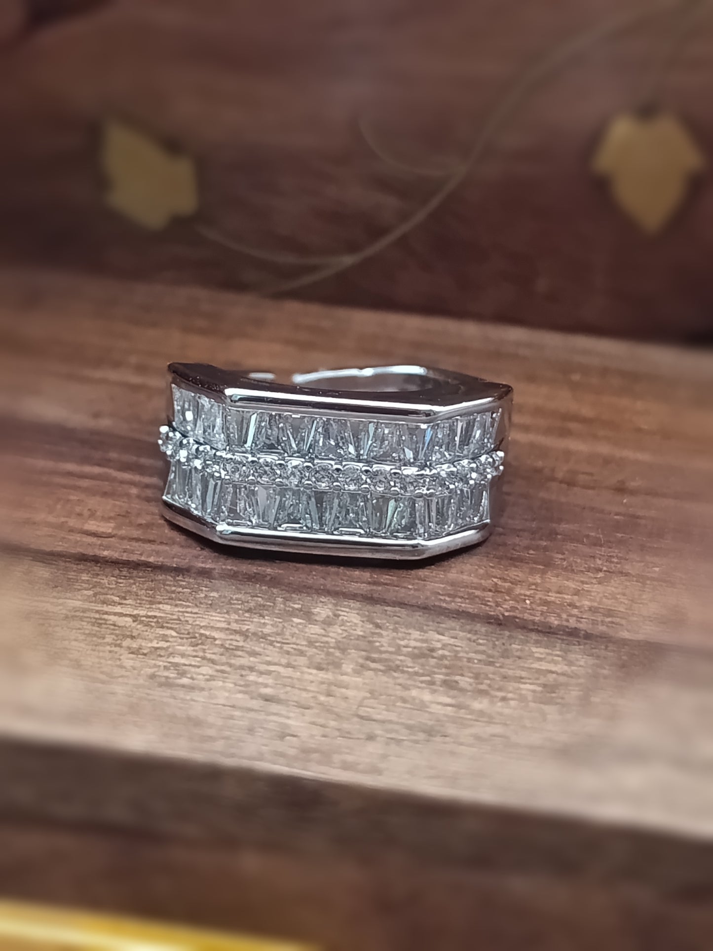 Silver Plated_Princes Cut Diamond Ring