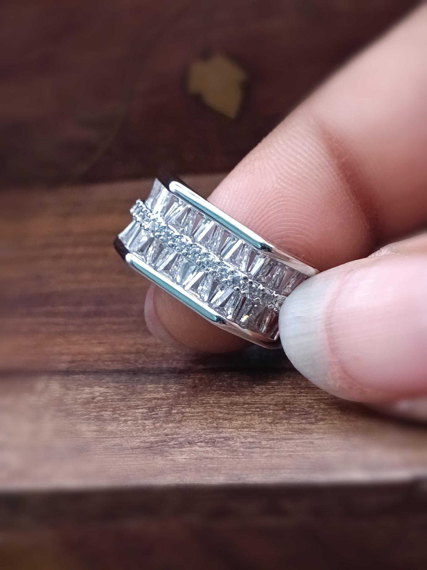 Silver Plated_Princes Cut Diamond Ring