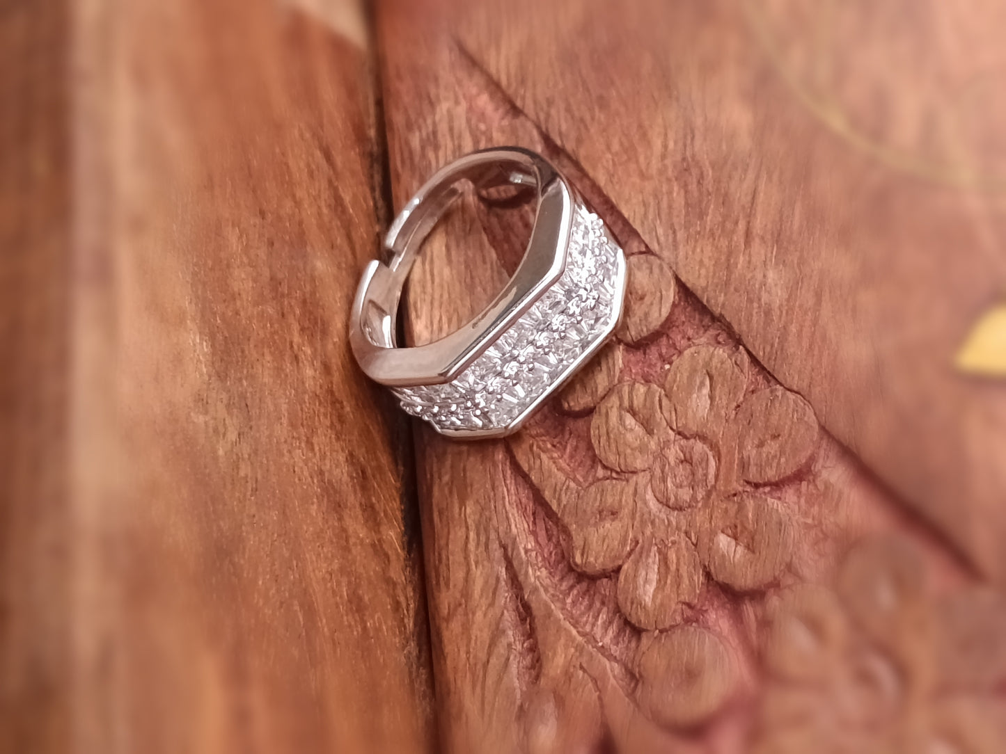 Silver Plated_Princes Cut Diamond Ring