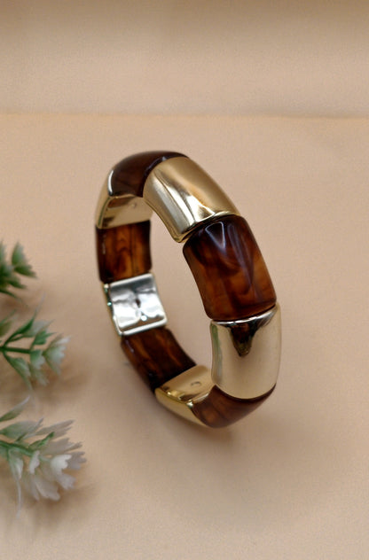 Gold Plated_Jasmine Resin Stretch Bracelet