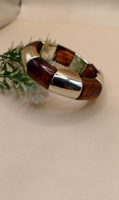 Gold Plated_Jasmine Resin Stretch Bracelet
