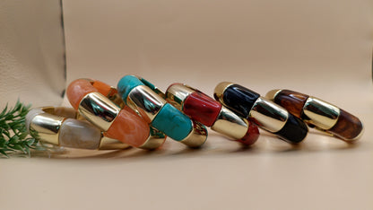 Gold Plated_Jasmine Resin Stretch Bracelet