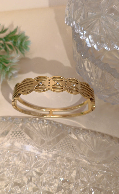 Anti Tarnish_Gold Plated Filigree Bracelet