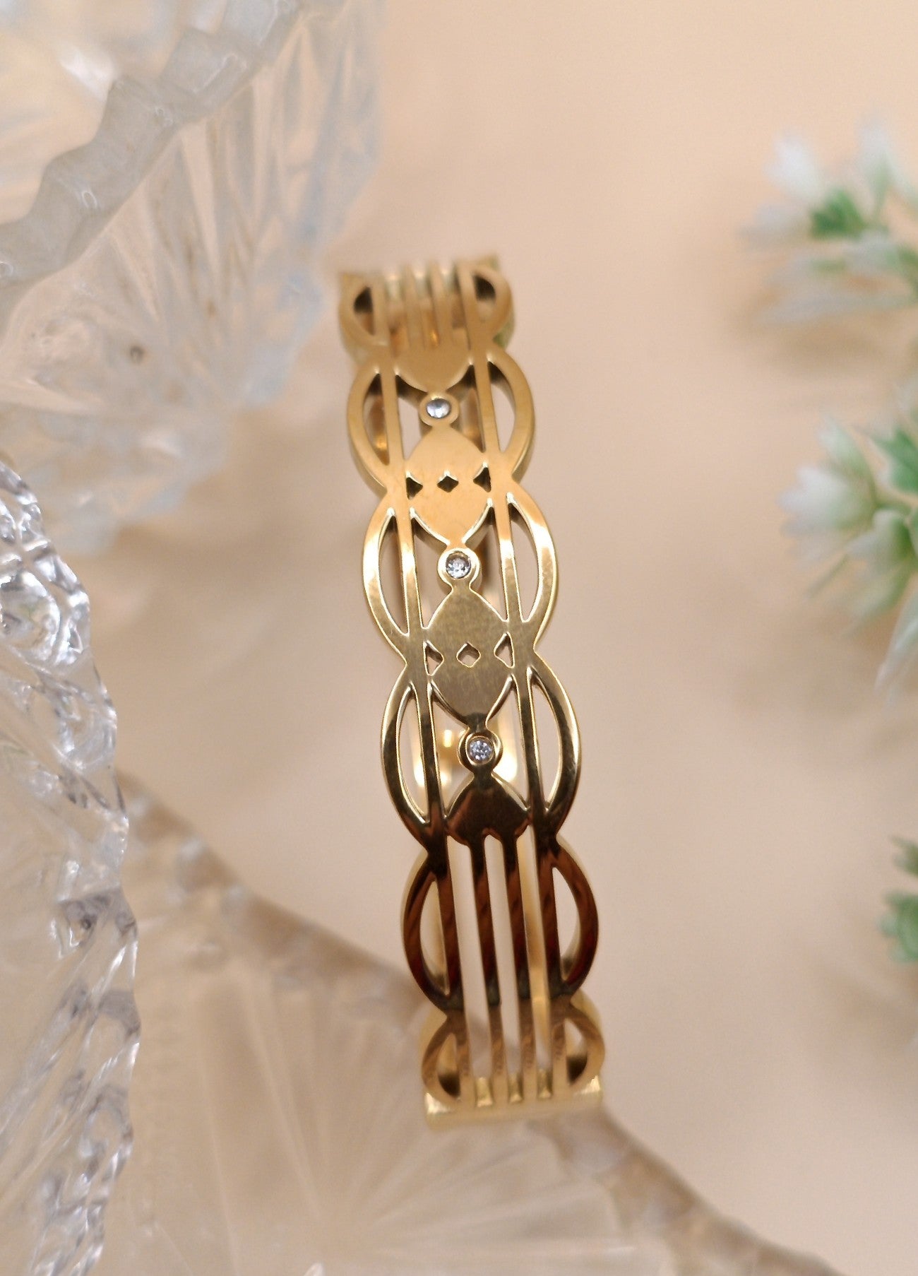 Anti Tarnish_Gold Plated Filigree Bracelet
