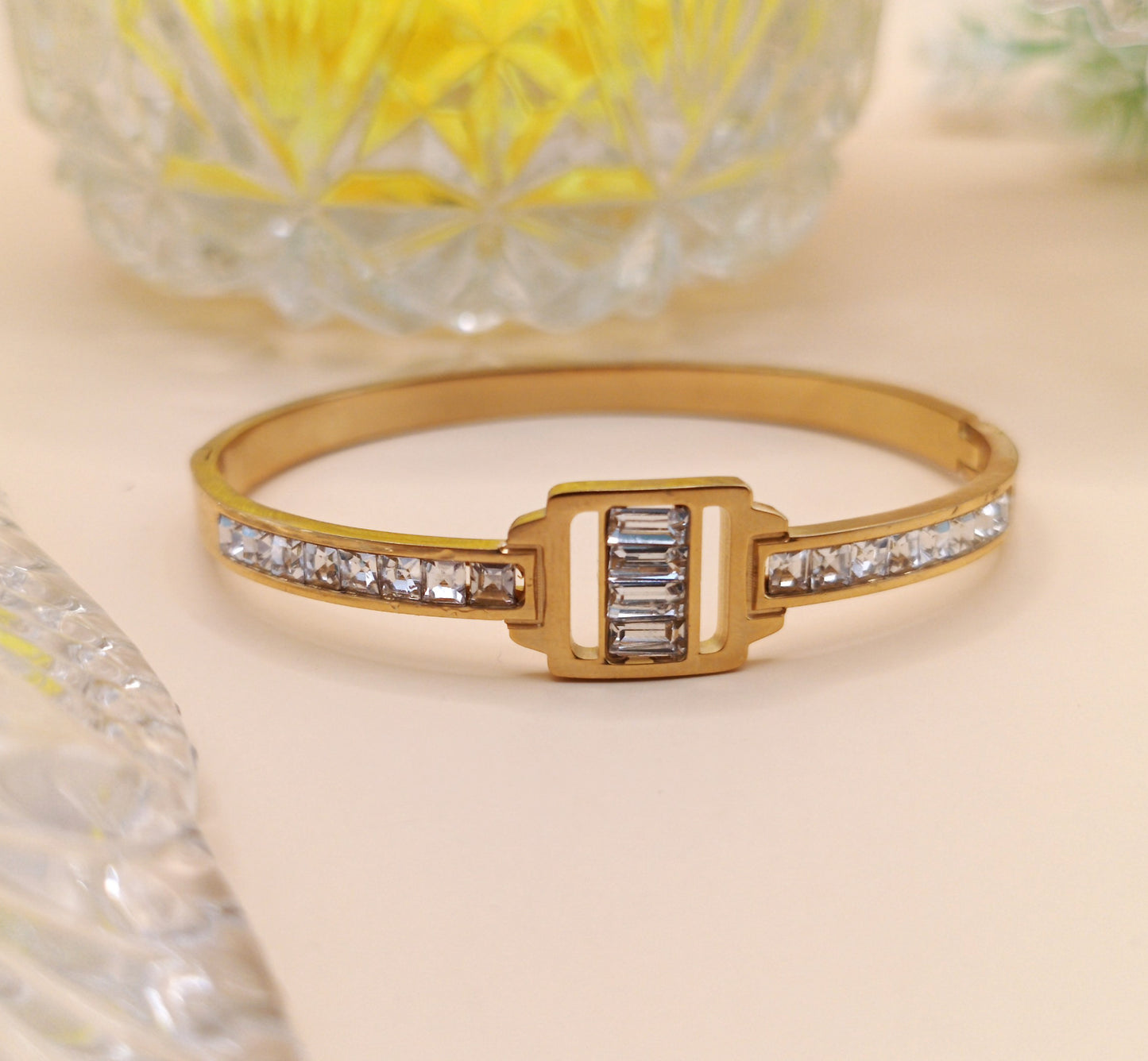 Anti Tarnish_Baguette-Cut Stone Bracelet
