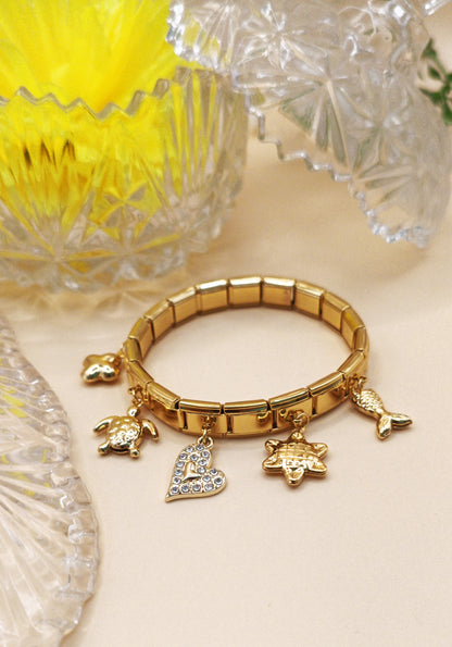 Anti Tarnish_Italian Turtle Charm Bracelet