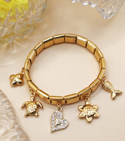 Anti Tarnish_Italian Turtle Charm Bracelet