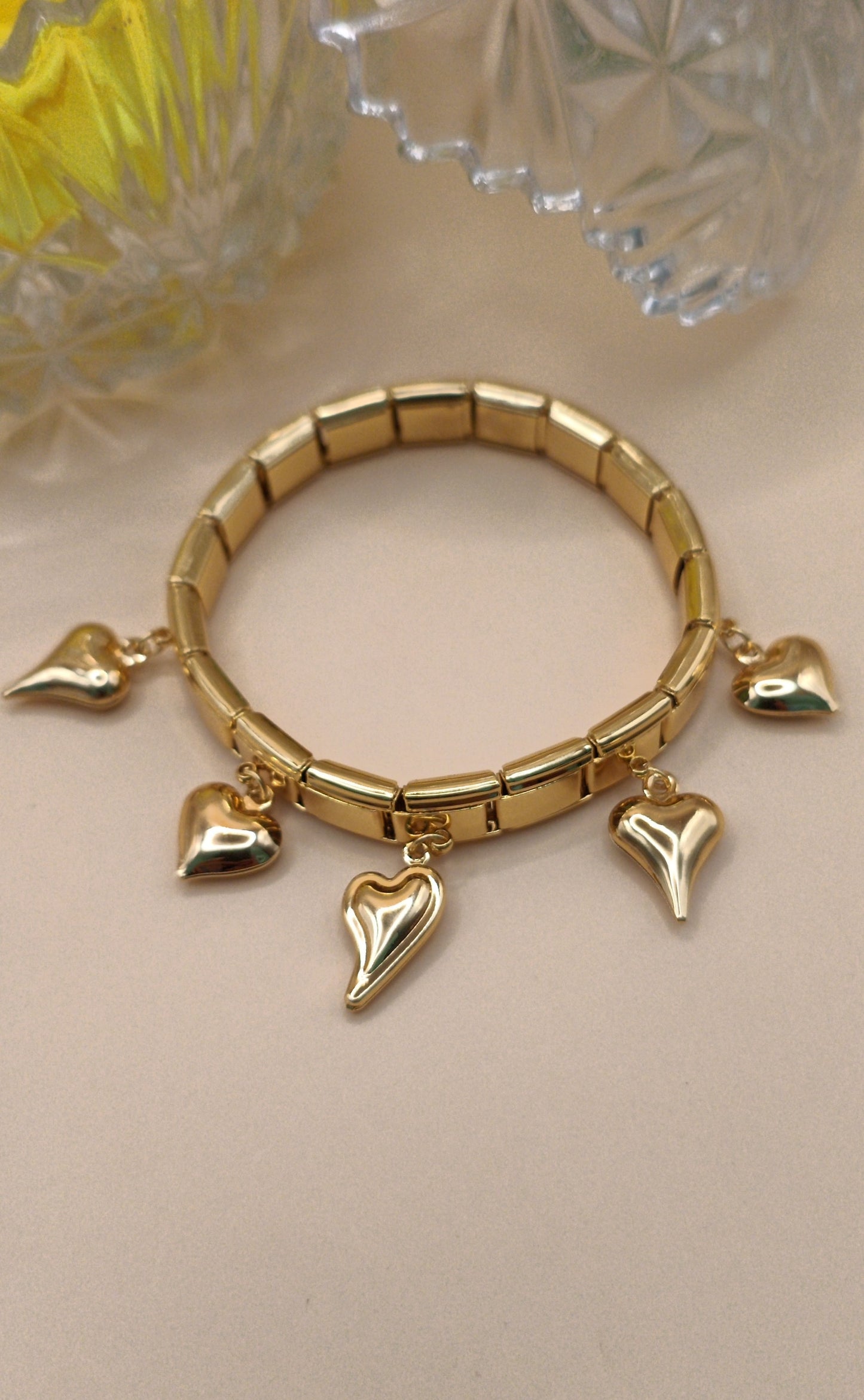 Anti Tarnish_Italian Heart Charm Bracelet