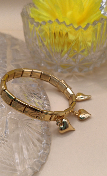 Anti Tarnish_Italian Heart Charm Bracelet