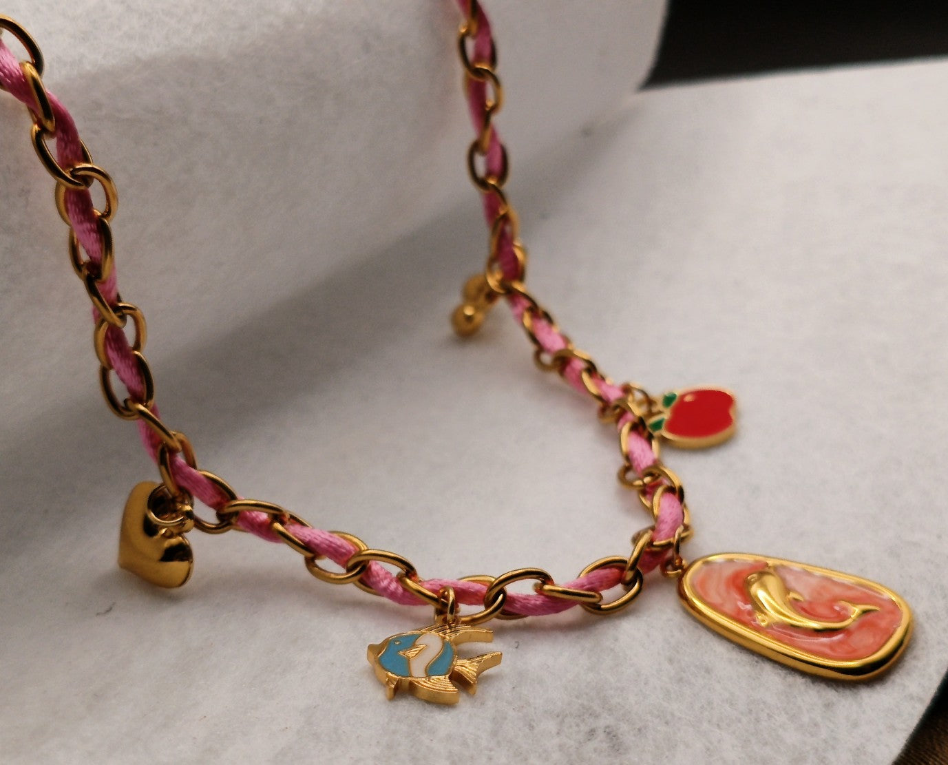 Anti Tarnish_Gold Plated Cherry Charm Necklace