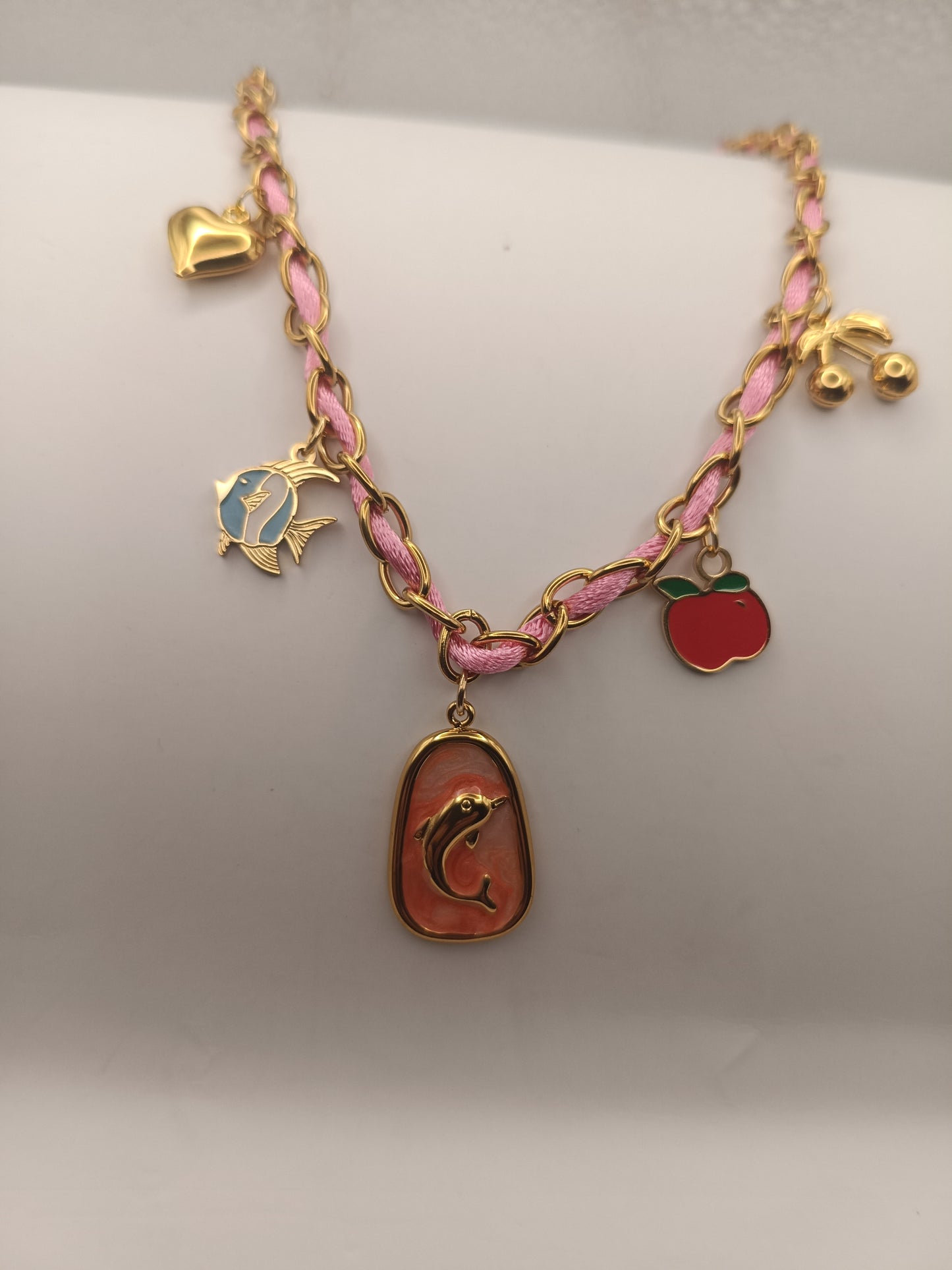 Anti Tarnish_Gold Plated Cherry Charm Necklace