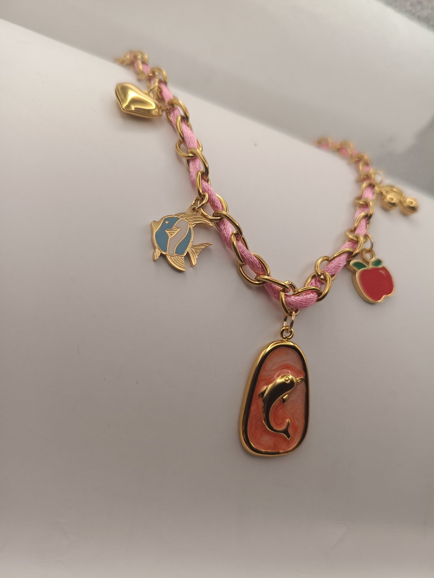 Anti Tarnish_Gold Plated Cherry Charm Necklace