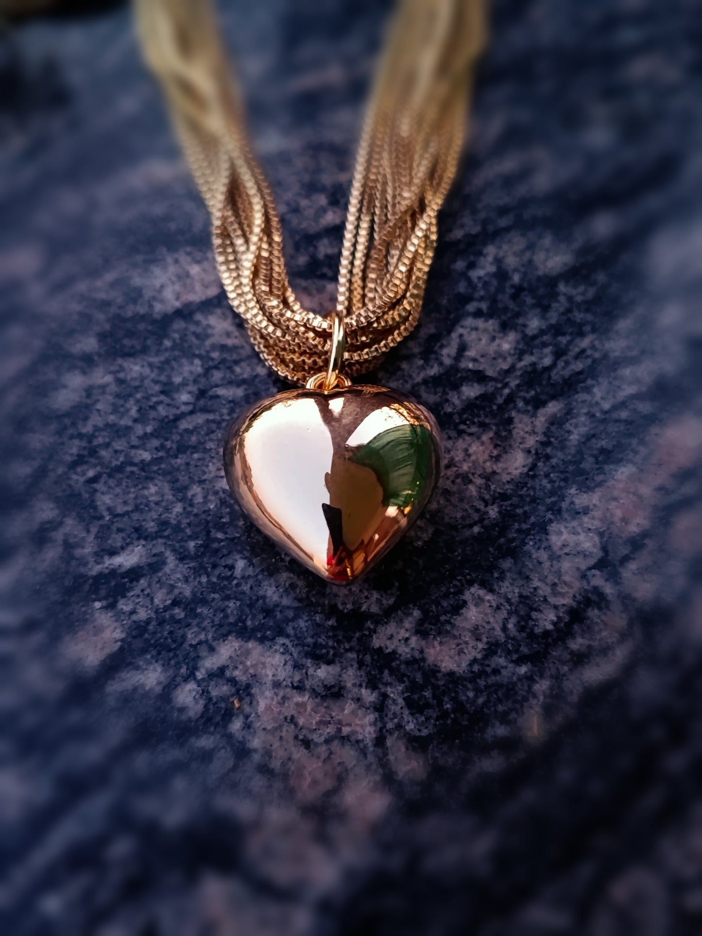 Anti Tarnish_Heart Shape layered Gold Toned Necklace