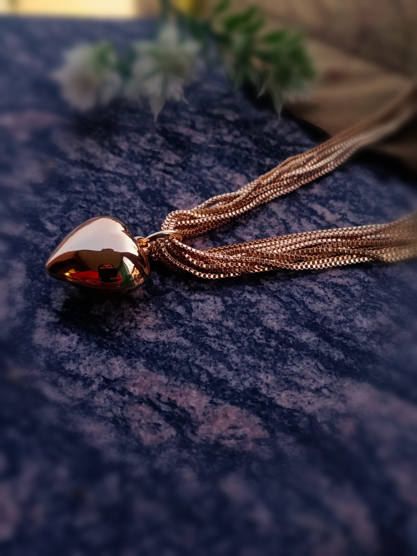 Anti Tarnish_Heart Shape layered Gold Toned Necklace