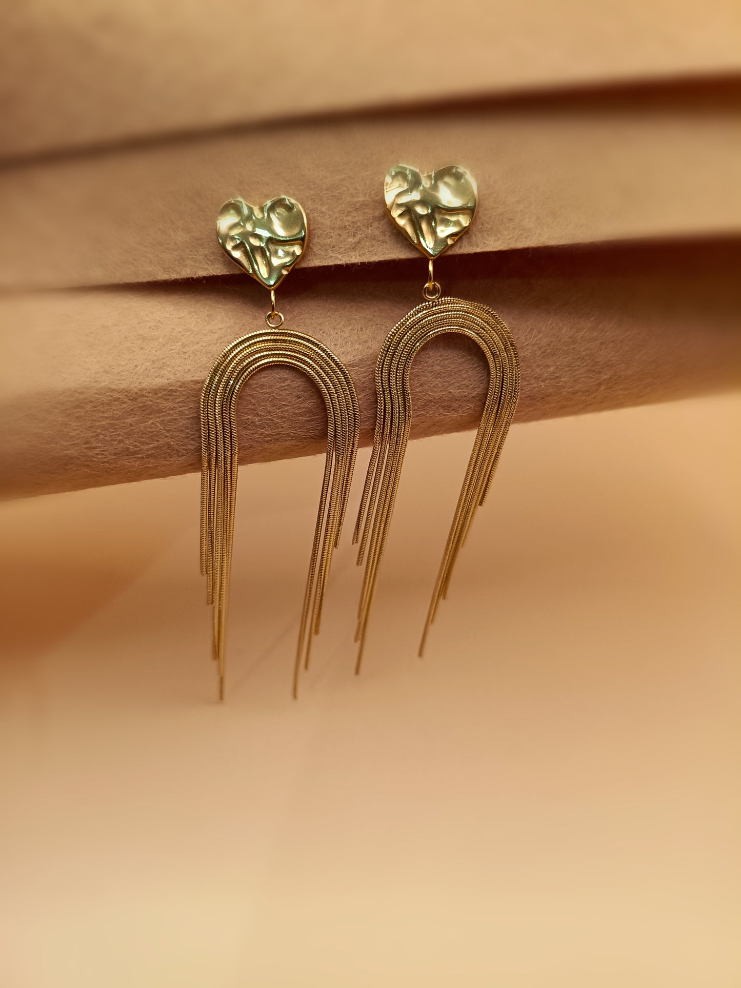Anti Tarnish_Gold Plated Long Tassel Dangler Earrings