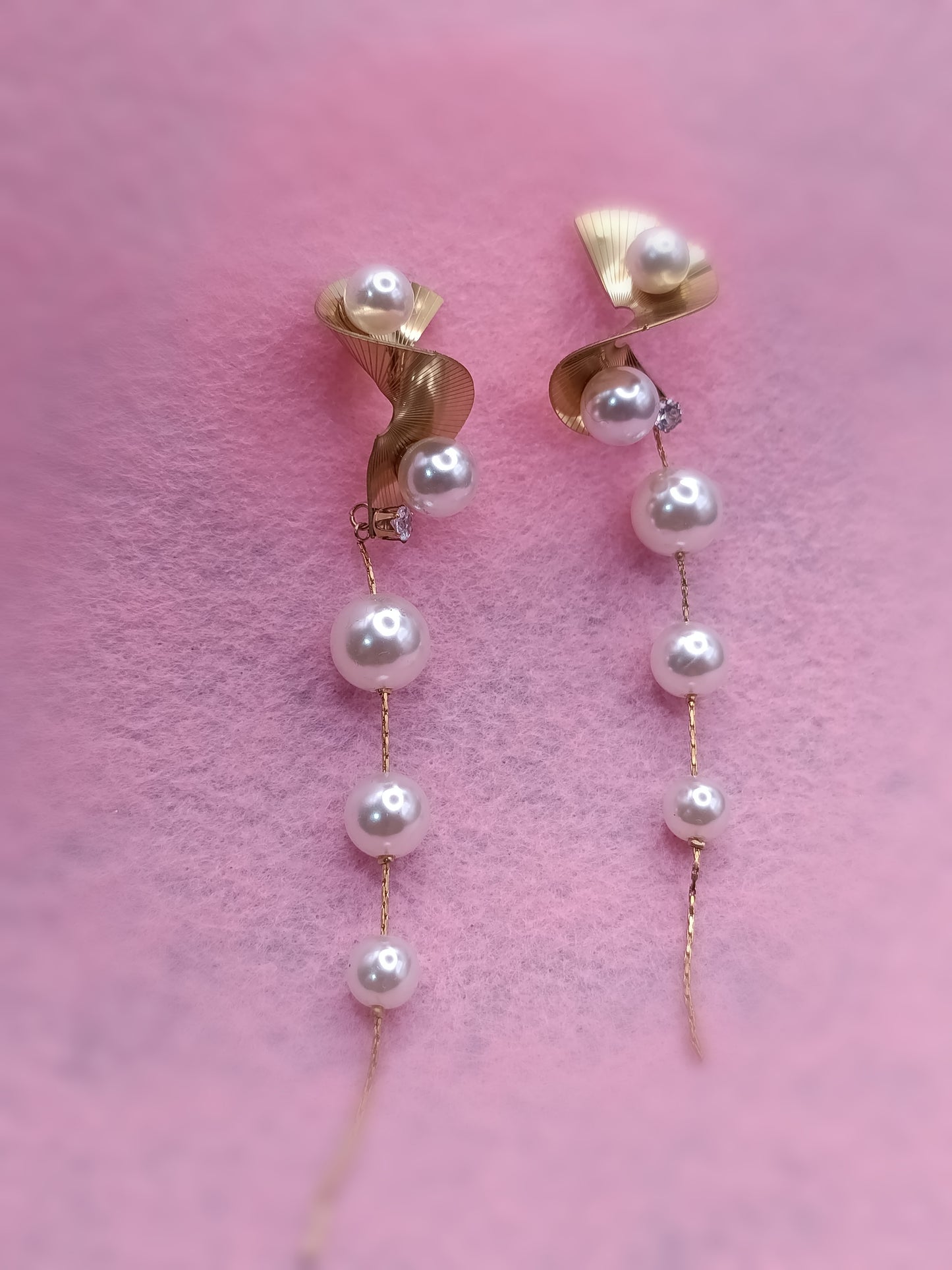Anti Tarnish_Korean Style Long Pearl Drop Earrings