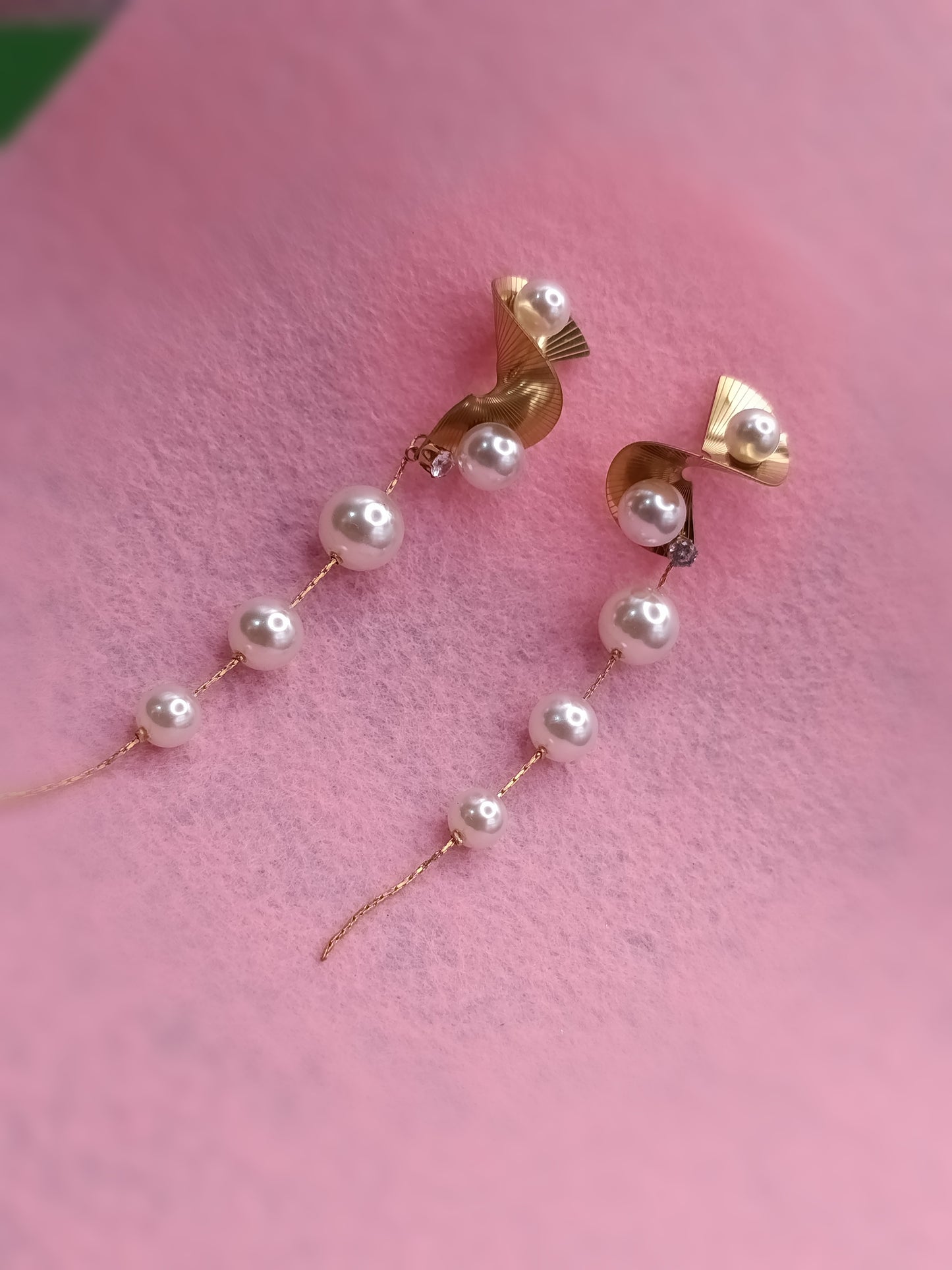 Anti Tarnish_Korean Style Long Pearl Drop Earrings