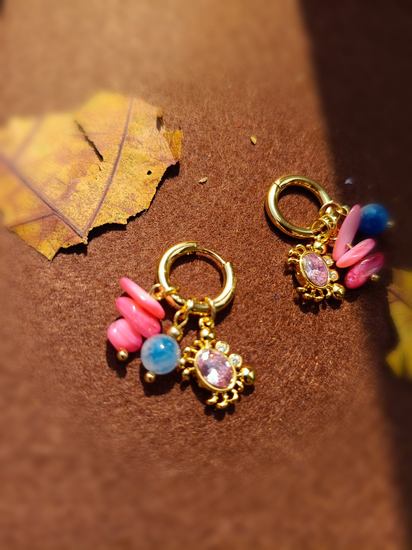Anti Tarnish_Gold Plated Turtle Charm Hoop Earrings