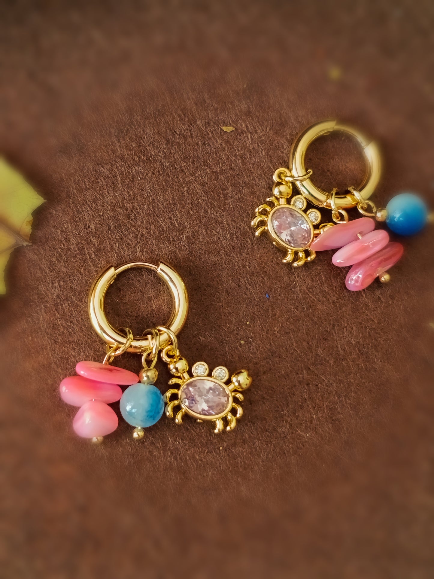 Anti Tarnish_Gold Plated Turtle Charm Hoop Earrings