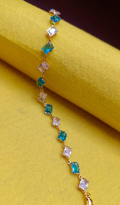 Anti Tarnish_Gold Plated Gem Stone Bracelet