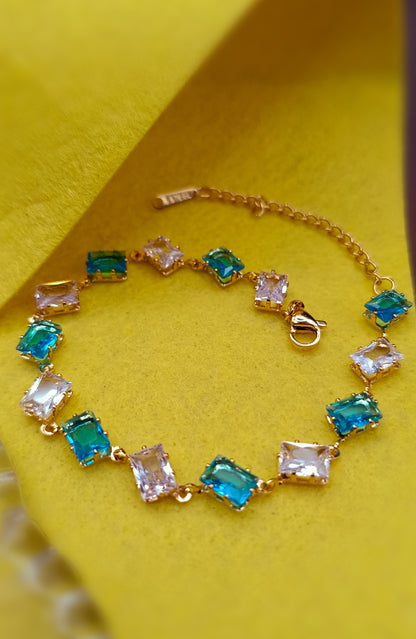 Anti Tarnish_Gold Plated Gem Stone Bracelet