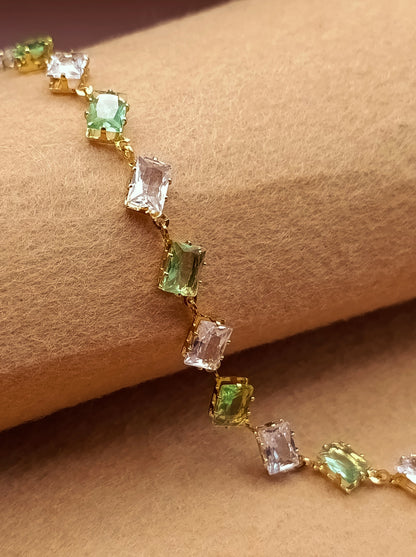 Anti Tarnish_Gold Plated Gem Stone Bracelet