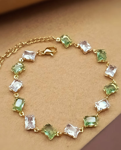 Anti Tarnish_Gold Plated Gem Stone Bracelet