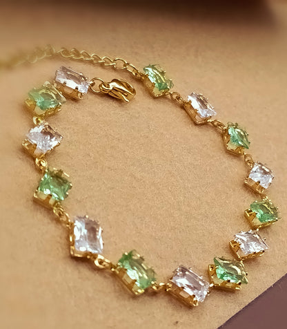 Anti Tarnish_Gold Plated Gem Stone Bracelet