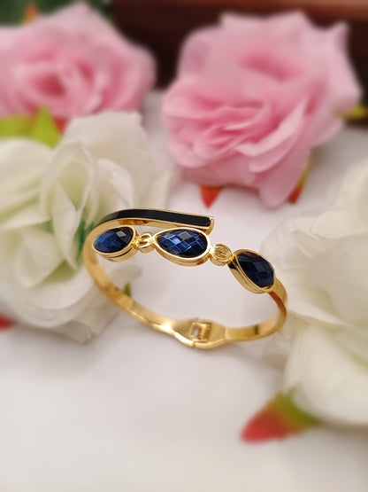 Anti Tarnish_Eminent Blue Stone Cuff Bracelet