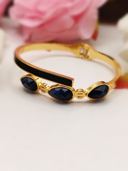Anti Tarnish_Eminent Blue Stone Cuff Bracelet