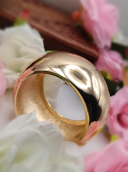 Anti Tarnish_Dome Shaped Gold Cuff Bracelet