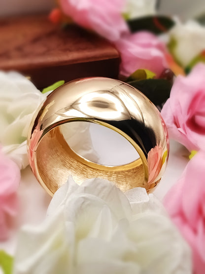 Anti Tarnish_Dome Shaped Gold Cuff Bracelet