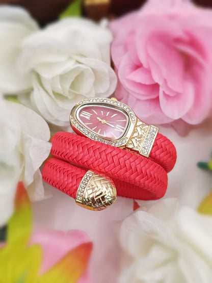 Anti Tarnish_Designer Women Watch with Braided Strap Bracelet