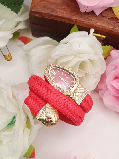 Anti Tarnish_Designer Women Watch with Braided Strap Bracelet