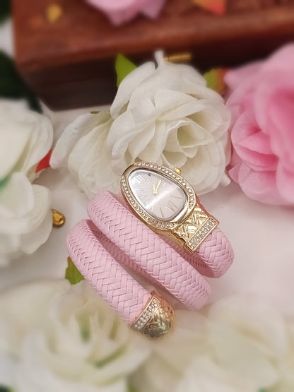 Anti Tarnish_Designer Women Watch with Braided Strap Bracelet