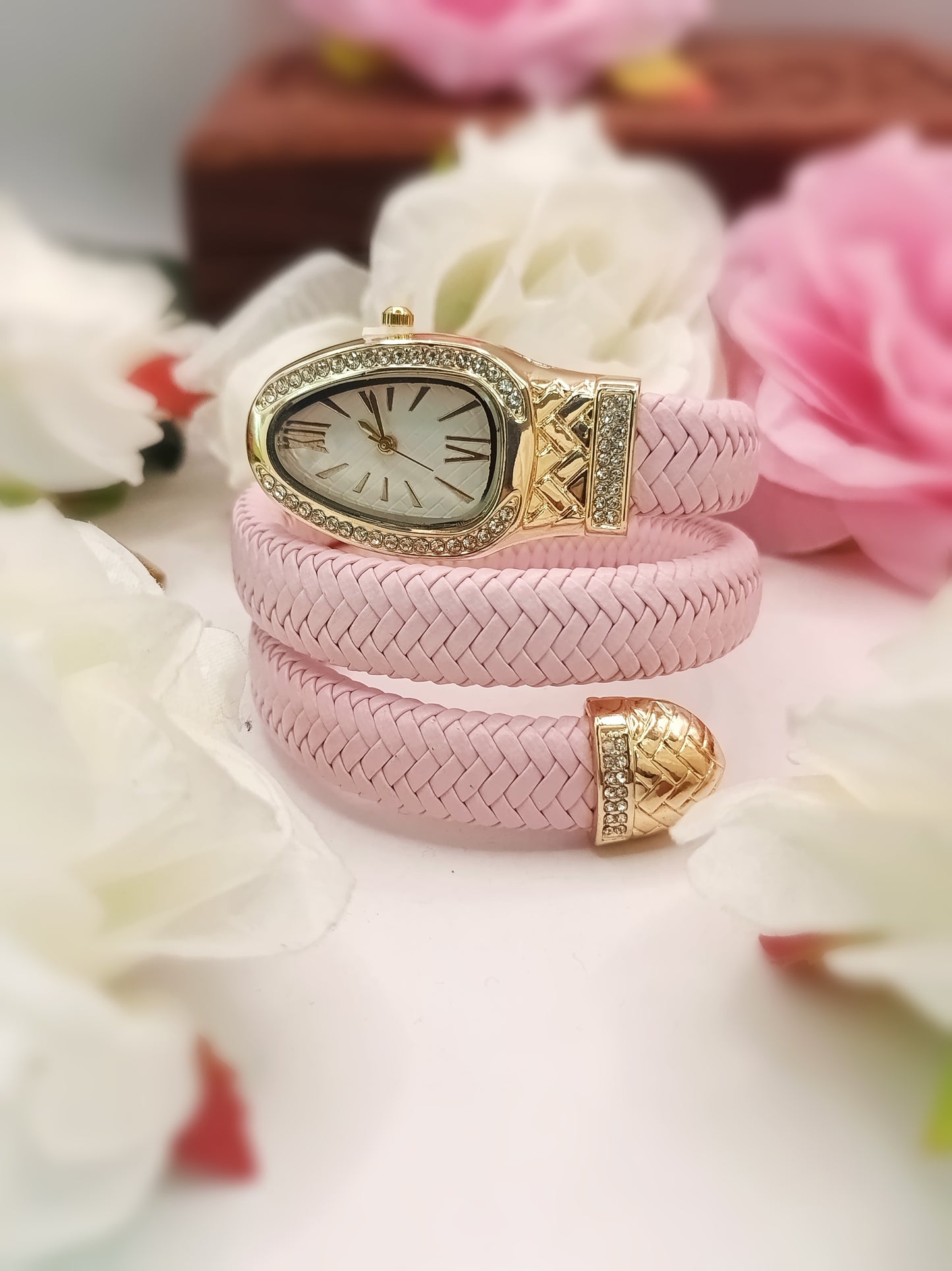 Anti Tarnish_Designer Women Watch with Braided Strap Bracelet
