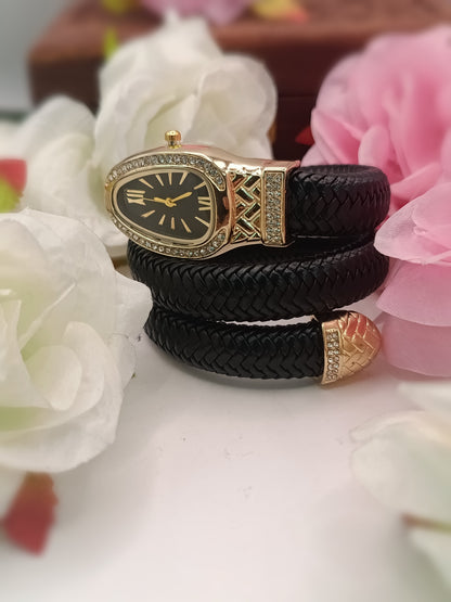 Anti Tarnish_Designer Women Watch with Braided Strap Bracelet