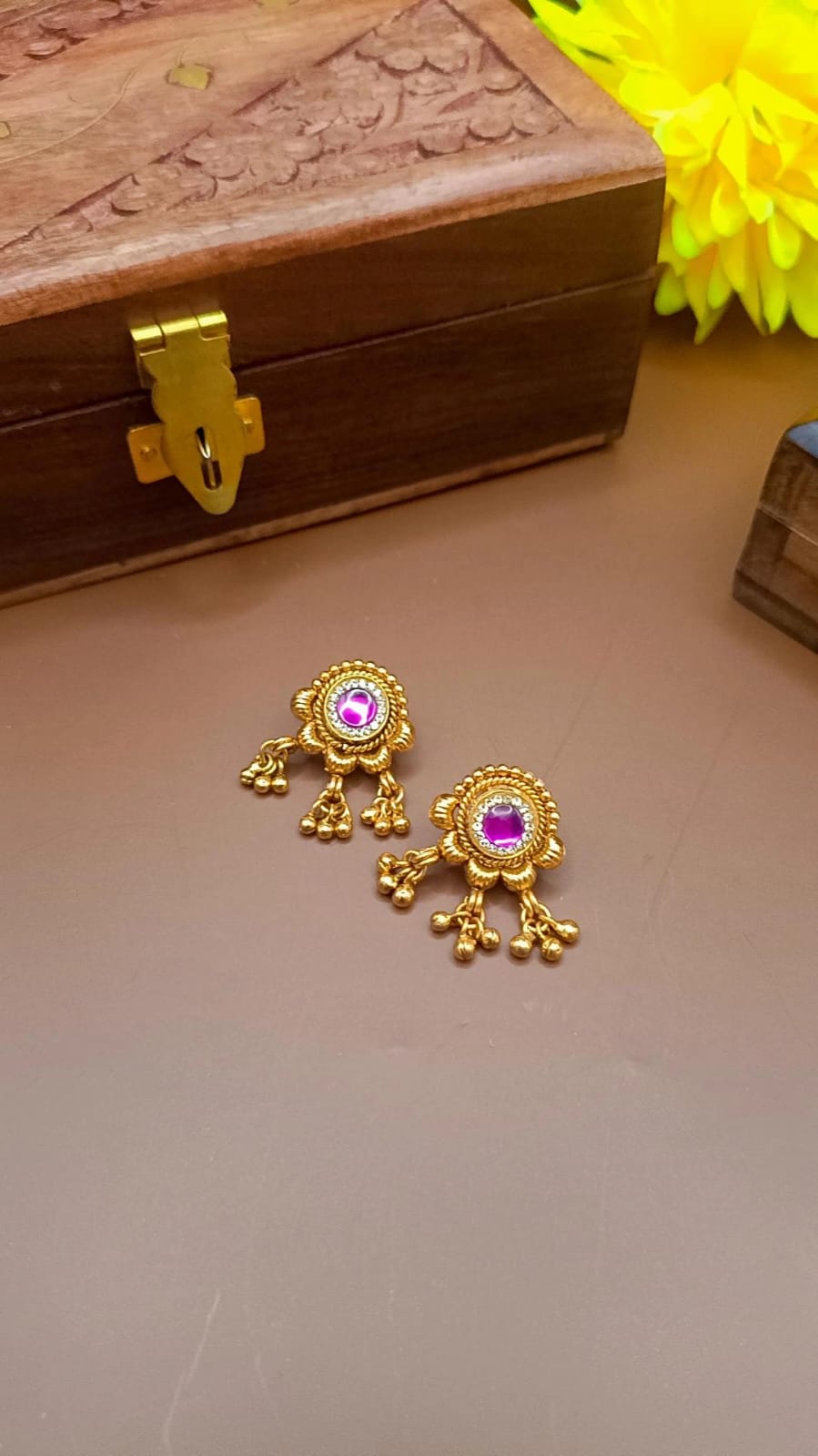 Antique Matte Gold Long Haram Set