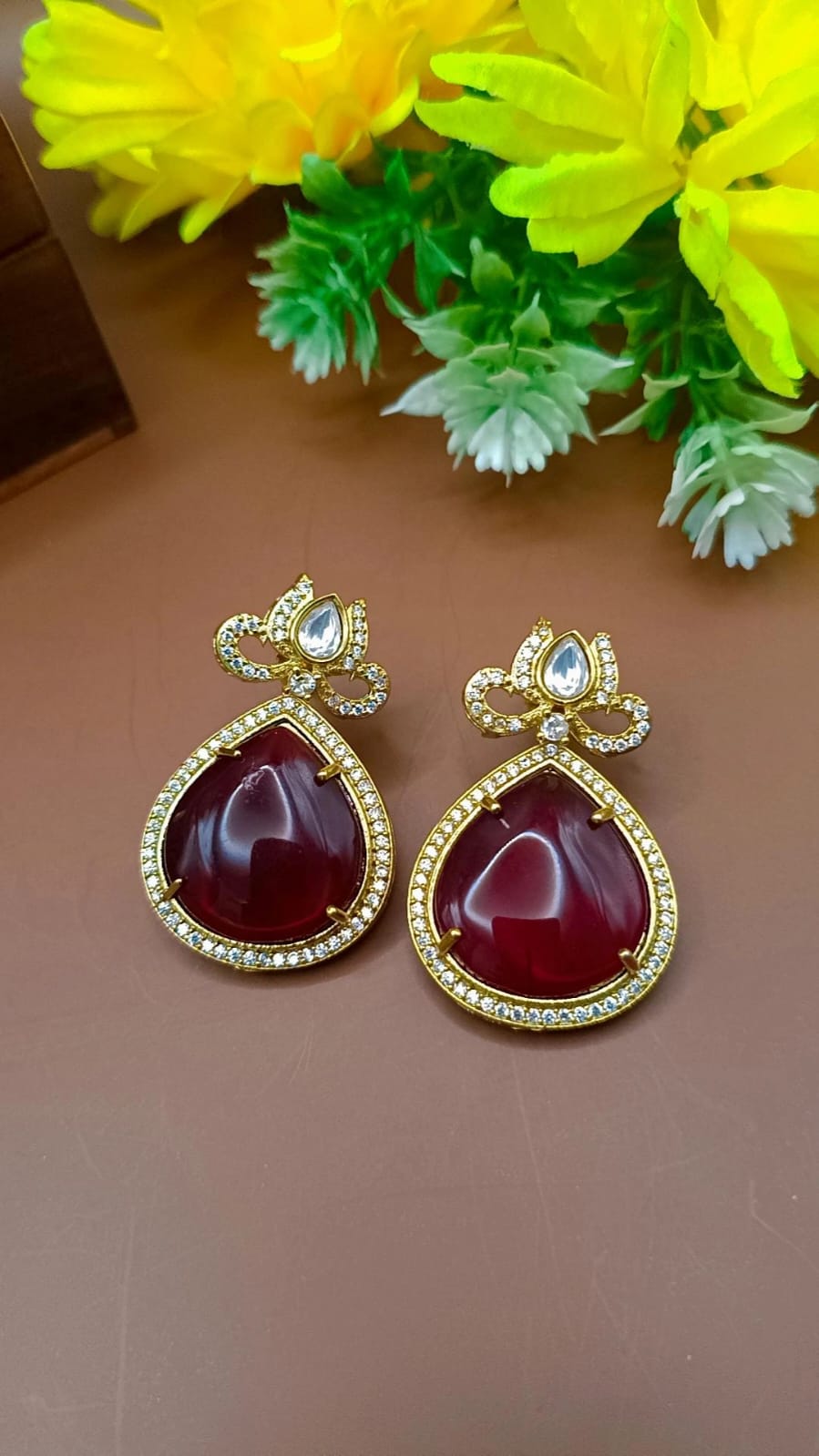 Ruby-Red Kundan Pendant Set