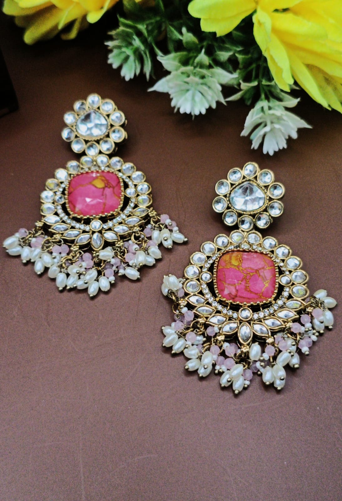 Teardrop Ruby Kundan Pendant Choker Set