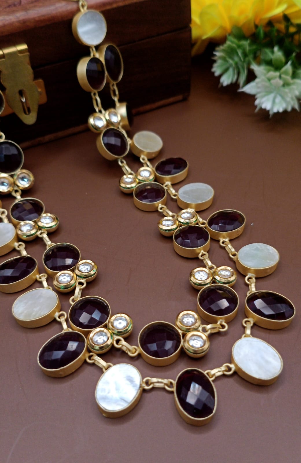 Contemporary Stone-Encrusted Fusion Necklace