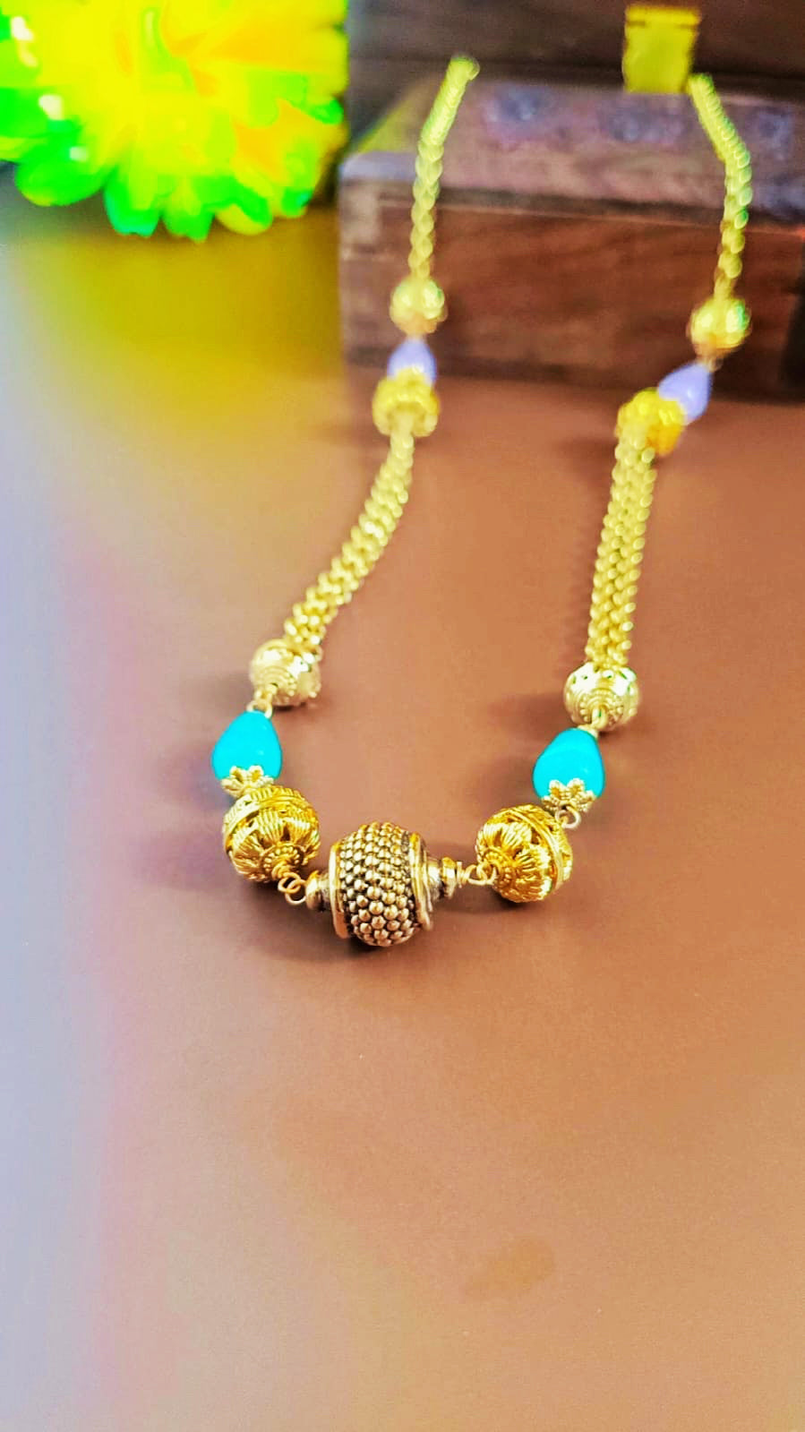 Gold Plated Long Chain Necklace set